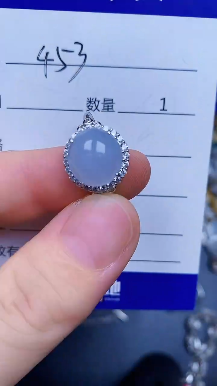 翡翠戒指银S925镶嵌4530