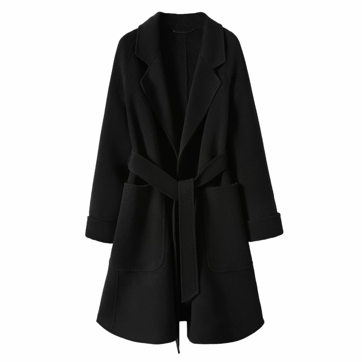 21011【衣长87】双面毛呢大衣女高级感秋冬中长款韩版时尚气质外套