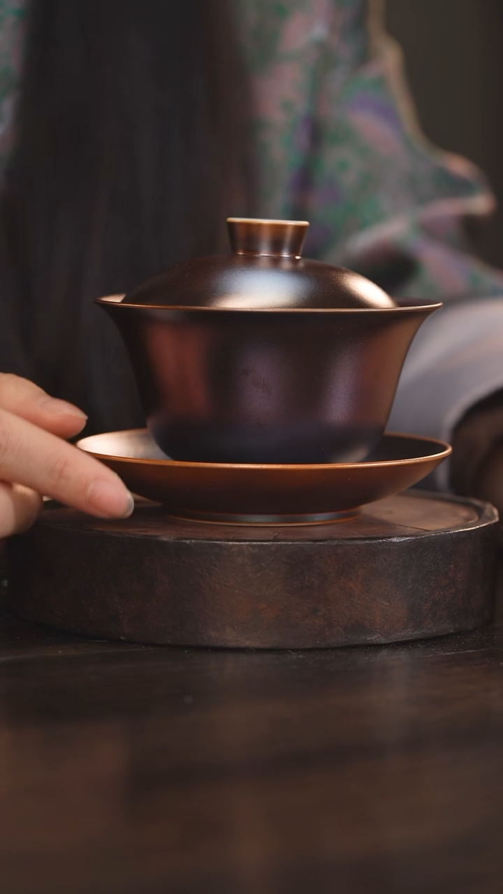 【闪购商品】杯58柴房陶瓷丨窑宝三才盖碗