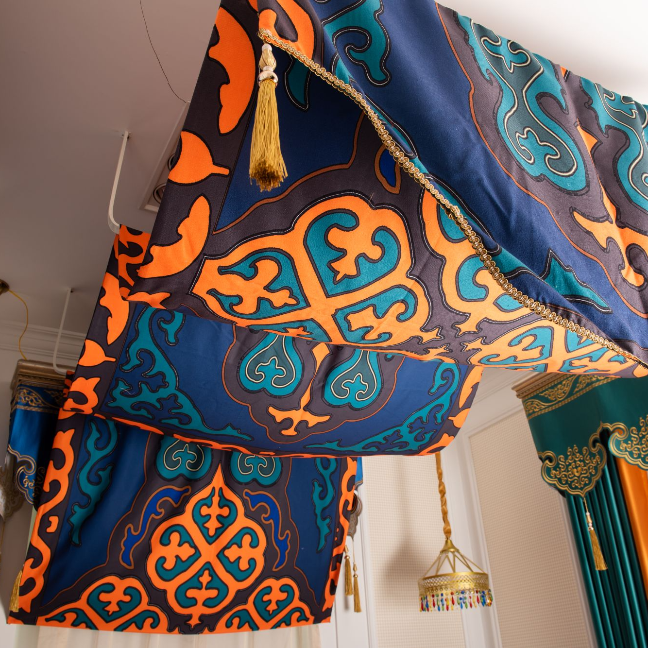 少数民族文化天幕顶帆蒙古族吊顶挂布