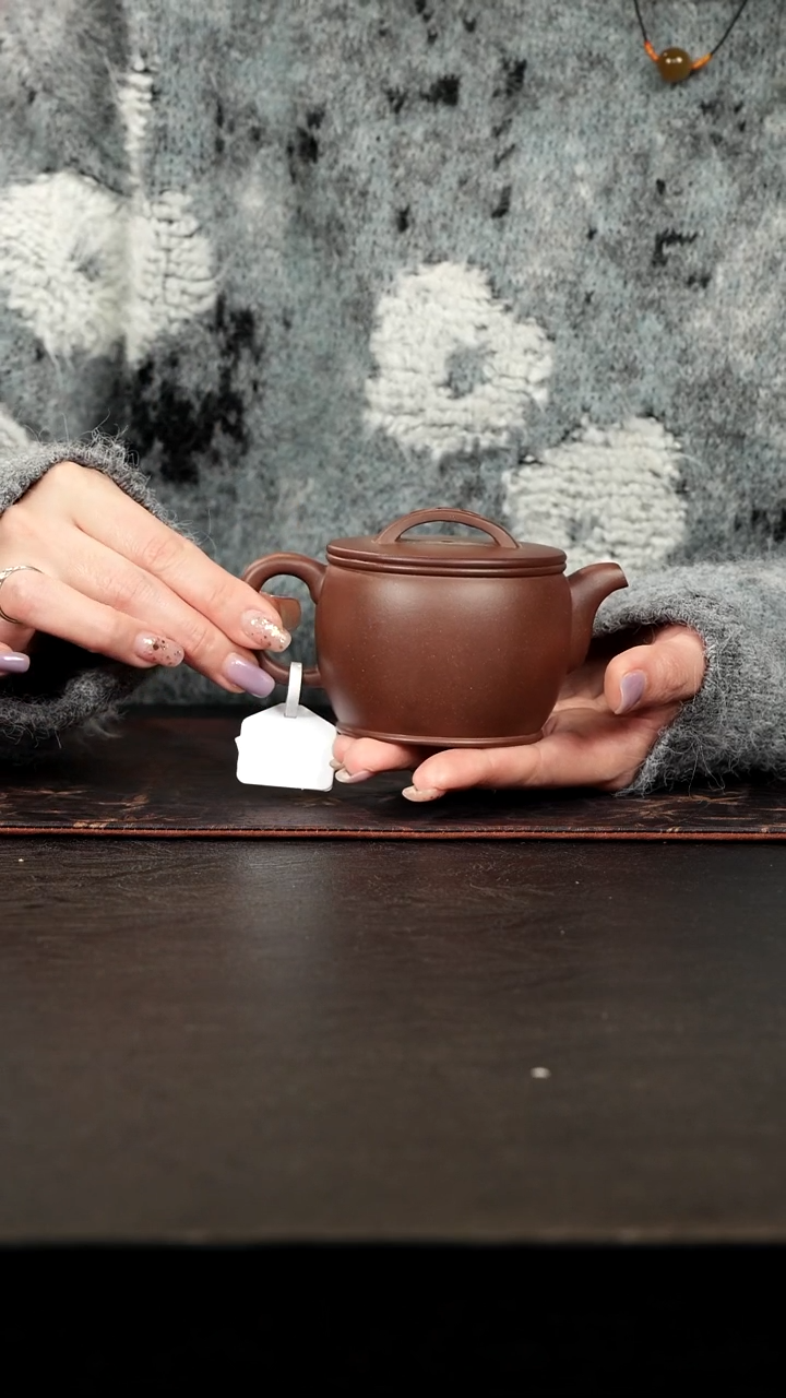 茶壶紫砂老紫泥面缸汉瓦170cc