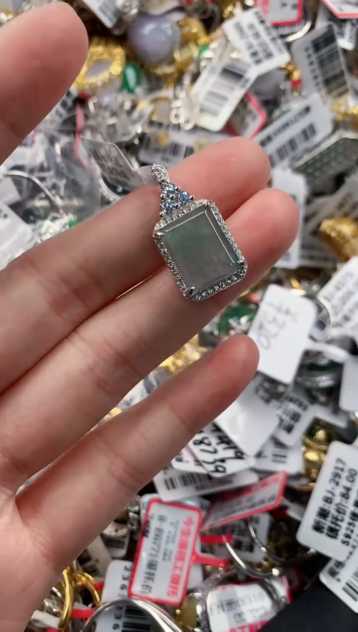 银S925镶嵌戒指翡翠333--2