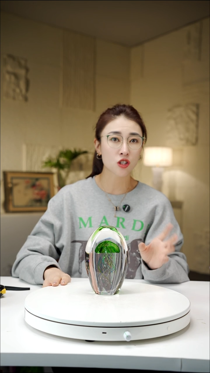 手工艺品琉璃川****慧福利绿色水母摆件截图