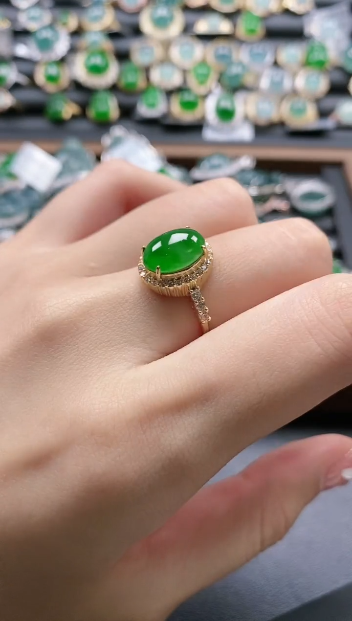 【闪购商品】翡翠戒指银S925镶嵌51511
