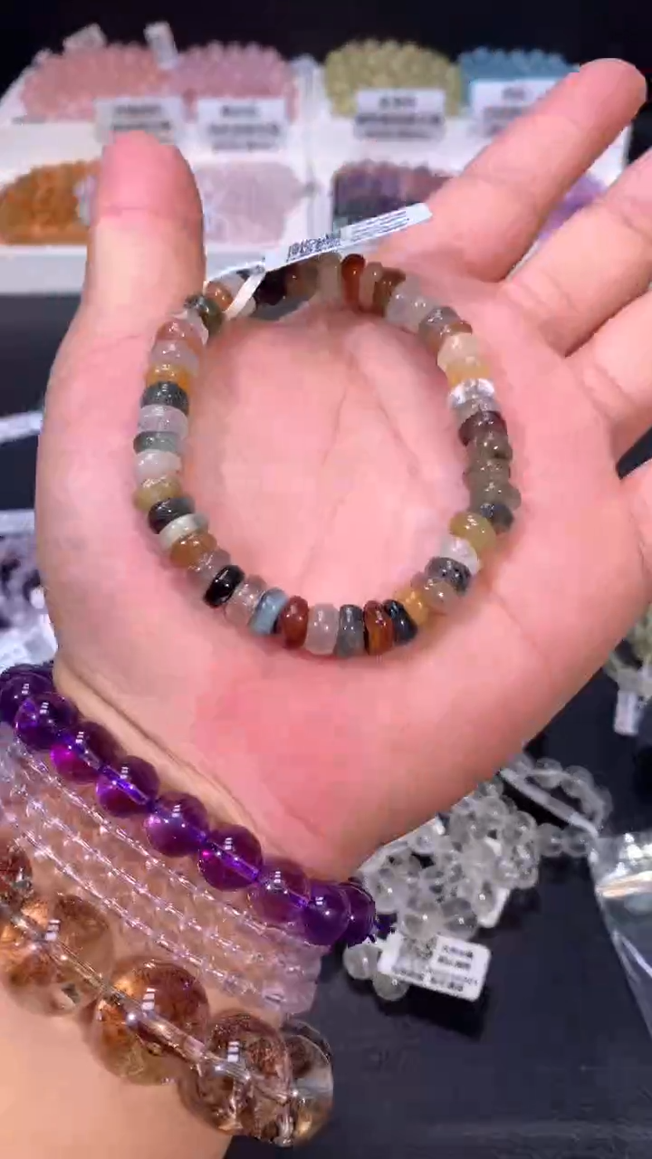 【闪购商品】水晶手链未镶嵌029彩兔毛算盘珠