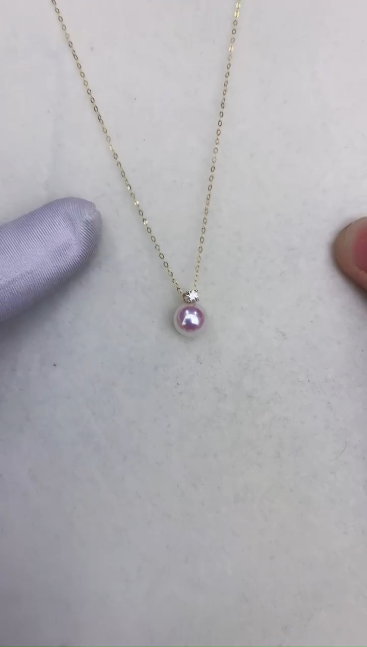 18K金镶嵌DA海水珍珠 吊坠 7-7.5 GD017