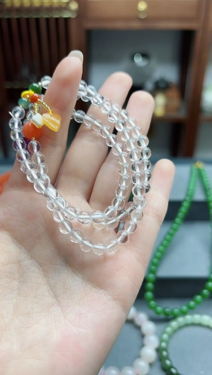 【闪购商品】水晶手串未镶嵌白水晶长串DN