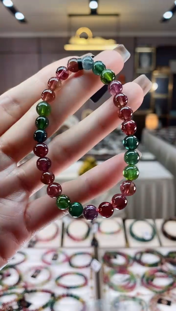 【闪购商品】碧玺收藏级单圈手串6mm+未镶嵌一物一证dan