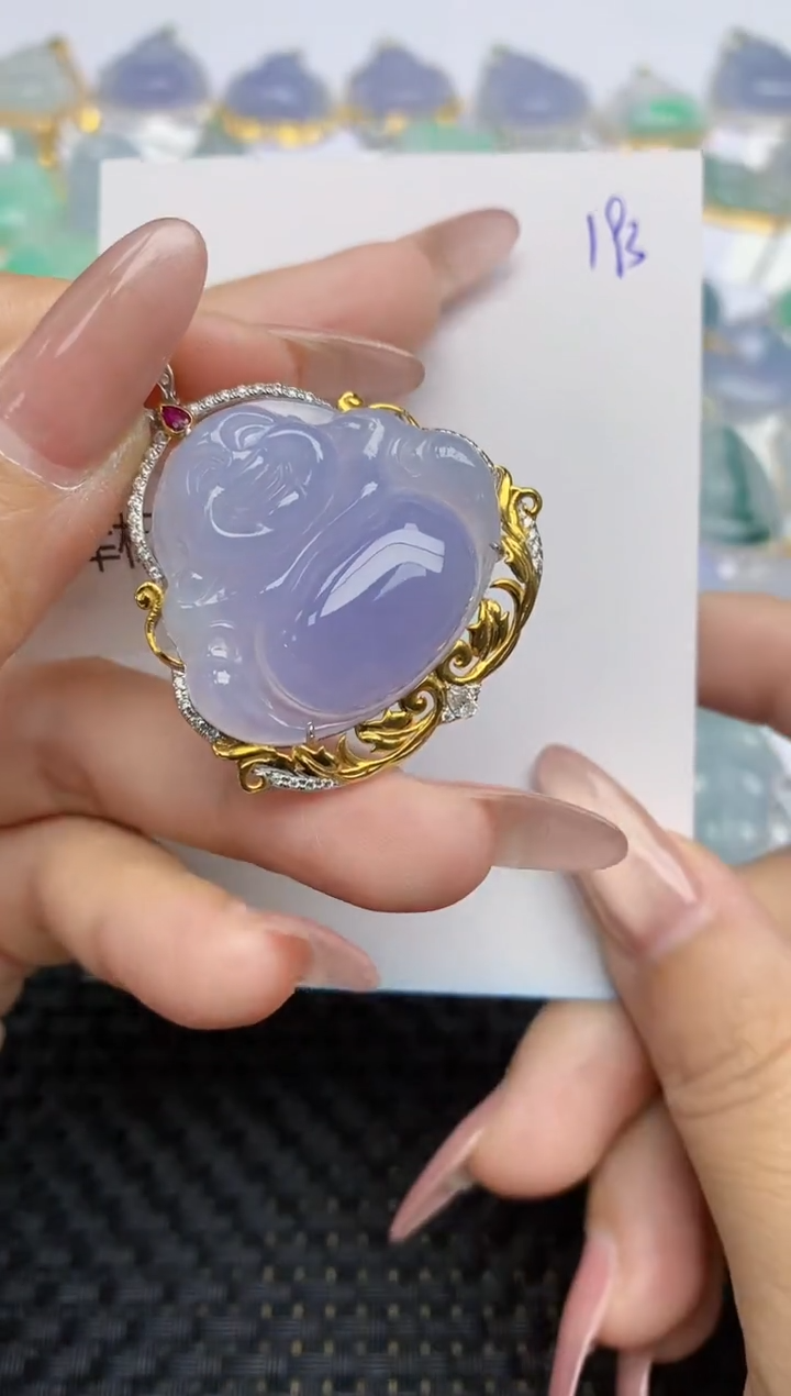 【闪购商品】翡翠颈饰18K金镶嵌天然A货翡翠 193