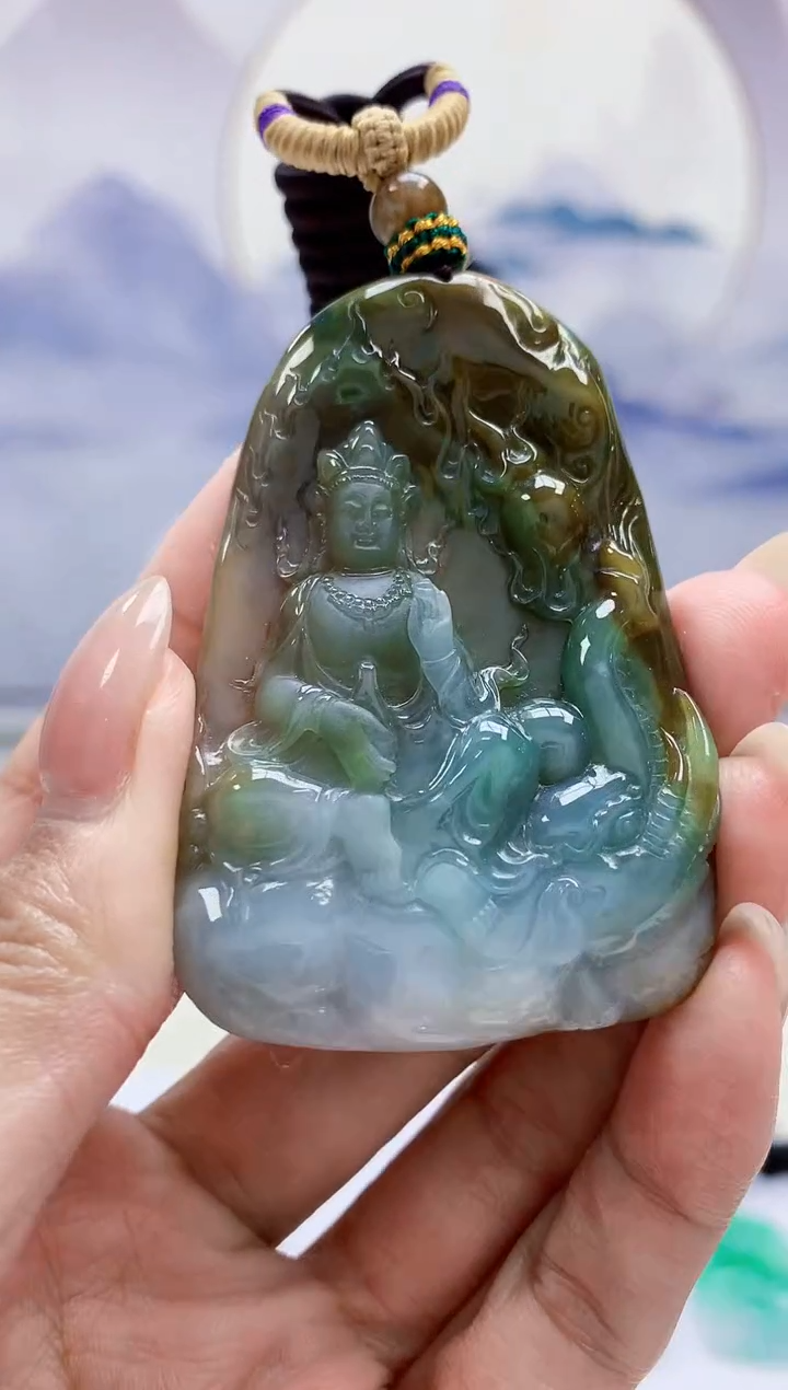 未镶嵌定制翡翠5028MM-毛货挂件131