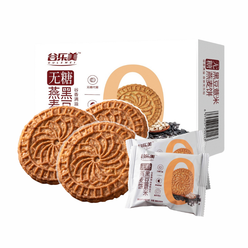 谷乐美饼干黑豆薏米燕麦饼休闲零食早餐饼干酥性饼干458克