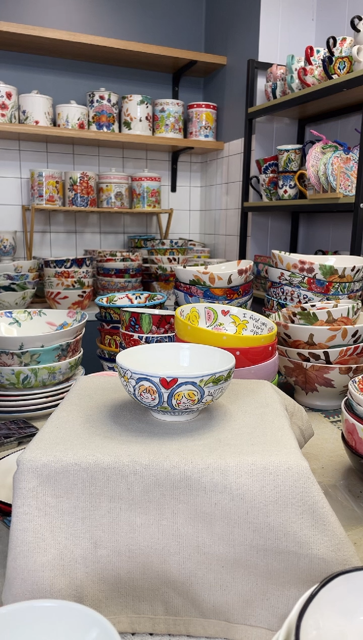 陶亚洲情侣五寸碗2只