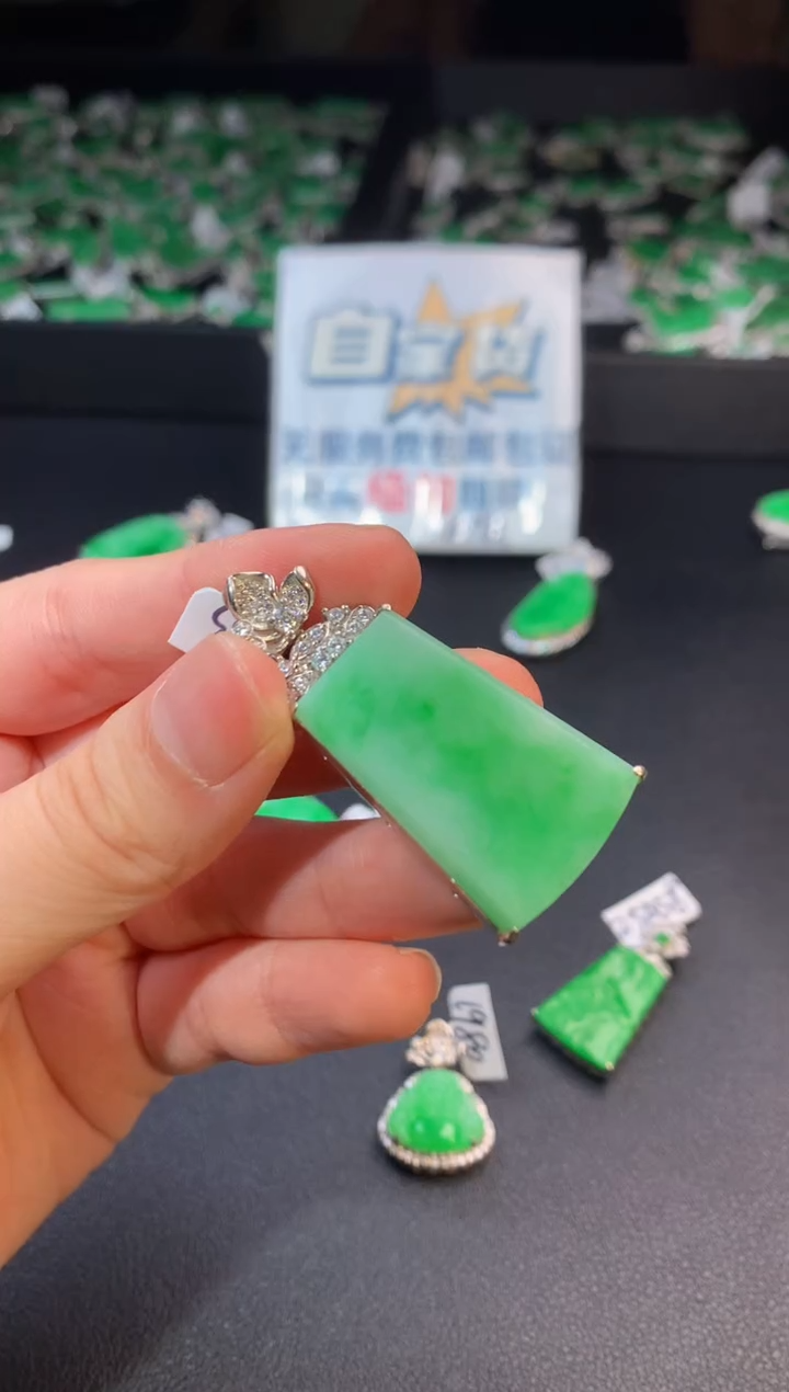 【闪购商品】翡翠颈饰银S925镶嵌翡翠