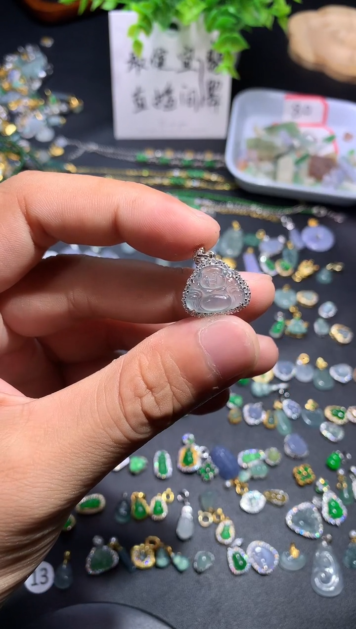吊坠(不含链)银S925镶嵌翡翠有*！1
