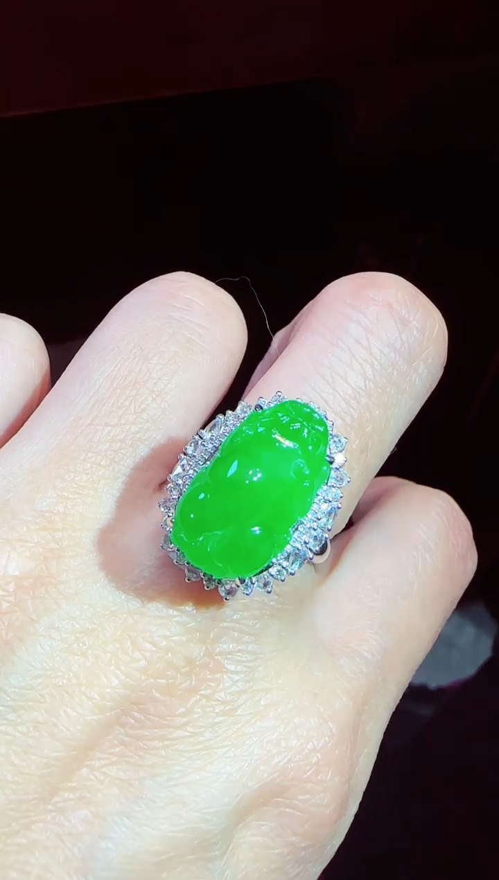 【闪购商品】翡翠吊坠(不含链)18K金镶嵌貔貅