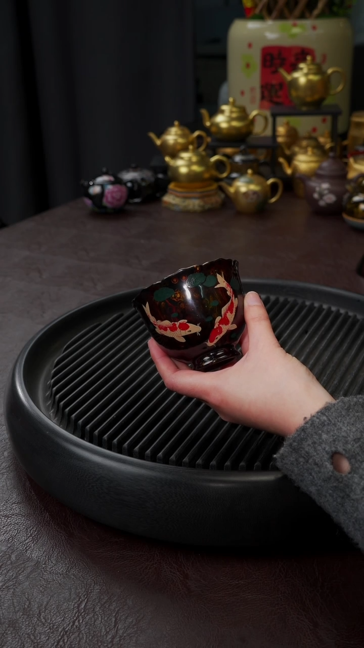 【闪购商品】杯【宜景窑大漆鎏金】杯子13