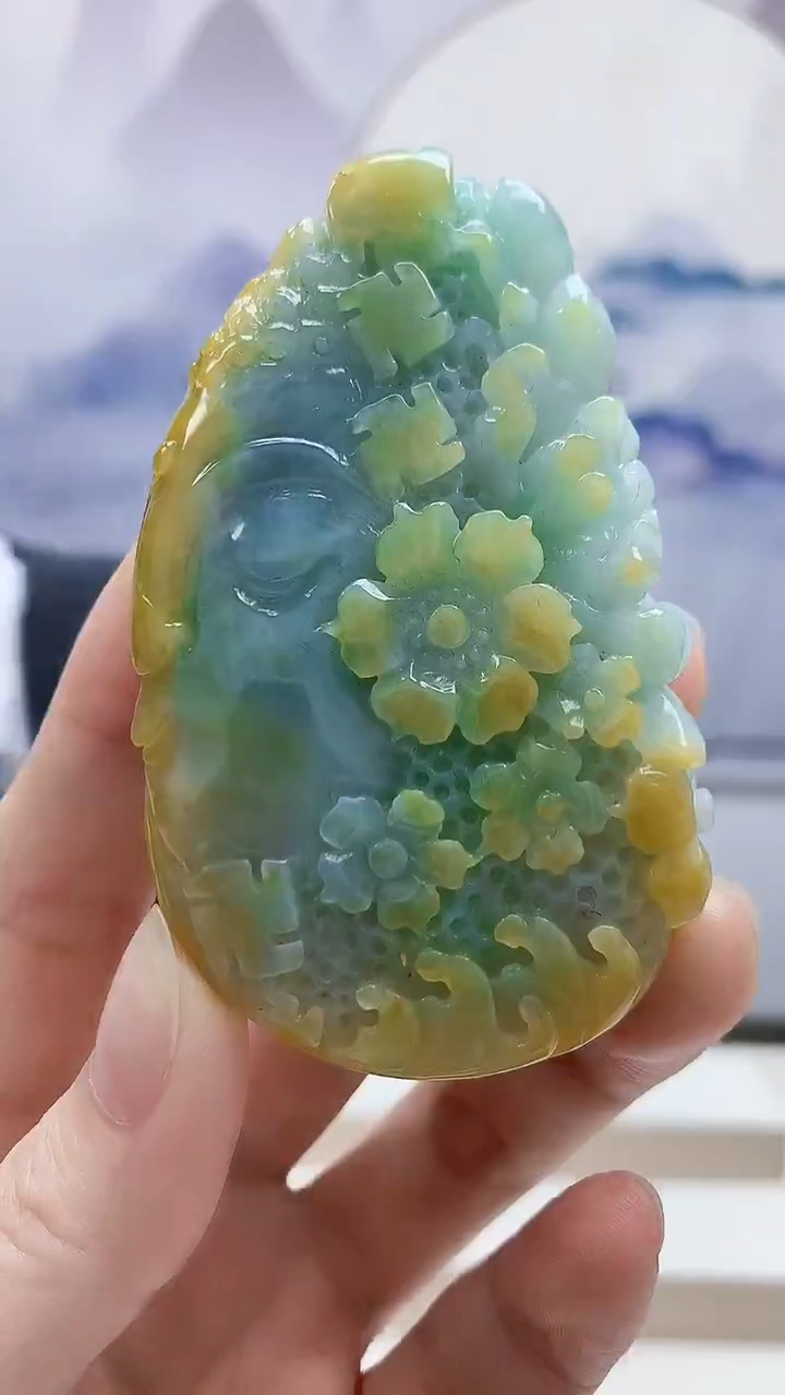 未镶嵌定制翡翠5176ry-毛货挂件37