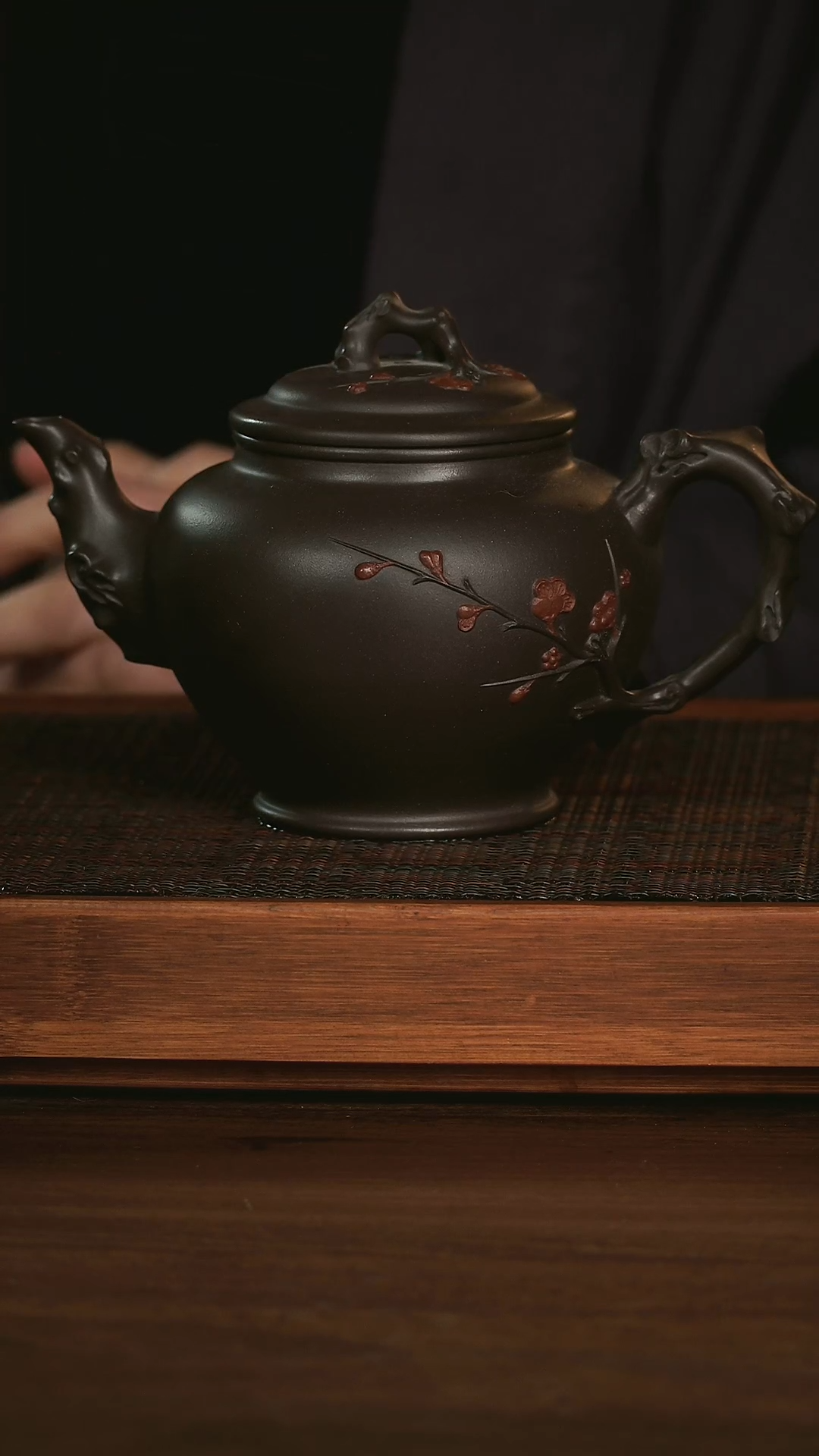 【闪购商品】紫砂茶壶 报春壶 黑敦头 带贴花 
