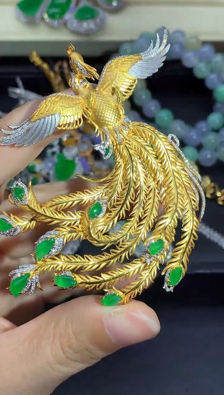 颈饰18K金镶嵌翡翠835-中国好珍宝