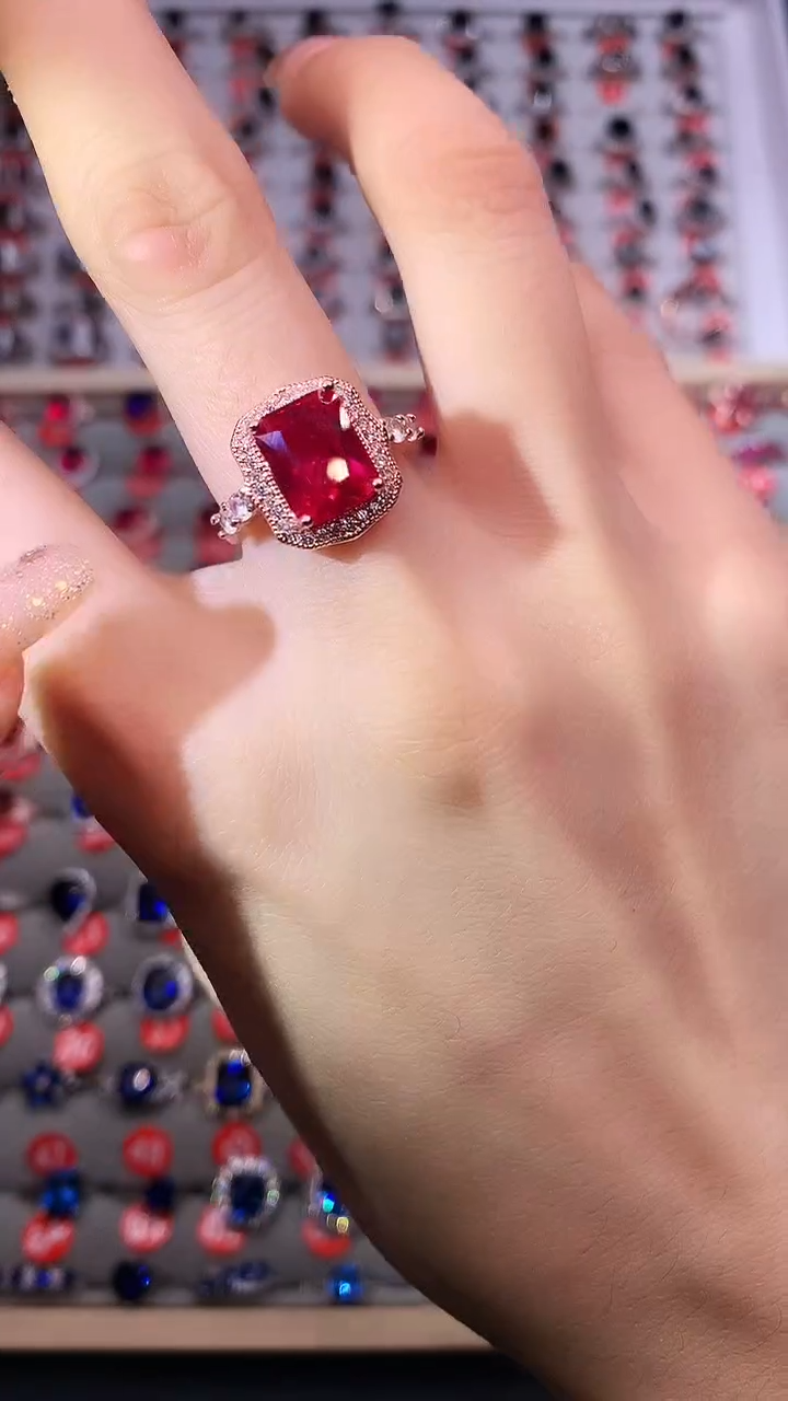 【闪购商品】祖母绿戒指银S925镶嵌1111111