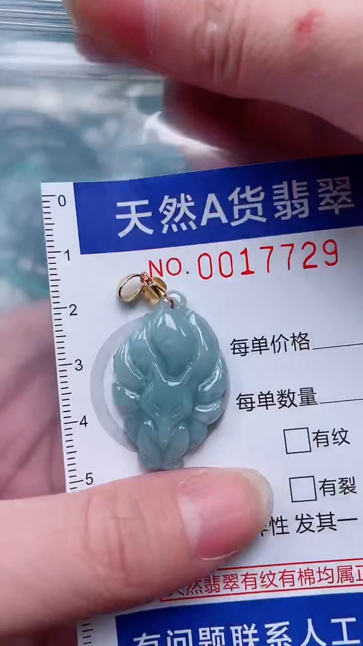 翡翠未镶嵌吊坠(赠链)1