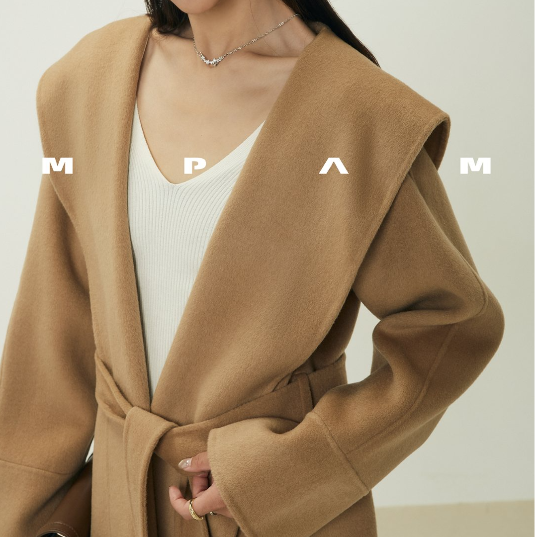 【MPAM】长款连帽宽松法式浴袍风大衣双面气质羊毛大衣女717
