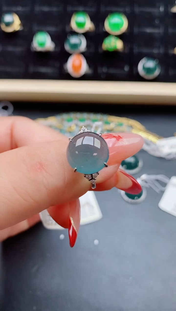 【闪购商品】翡翠戒指银S925镶嵌508005