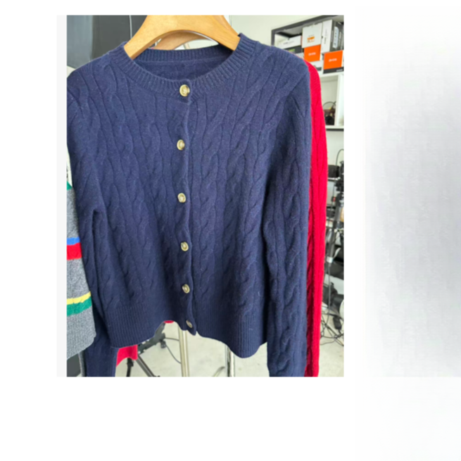 HNLINSHAN【老钱感】经典圆领绞花针织开衫外套CCZ1004