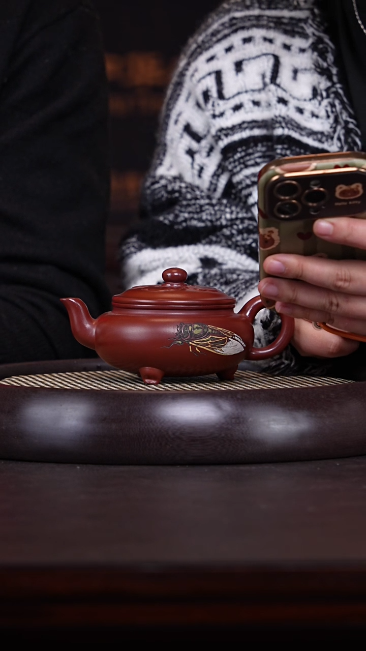 【闪购商品】紫砂茶壶十竹斋27-18 红泥大彬如意