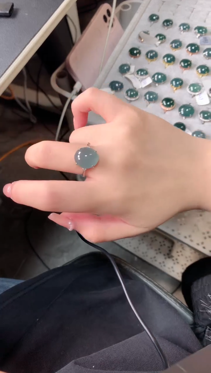 【闪购商品】翡翠戒指银S925镶嵌51241