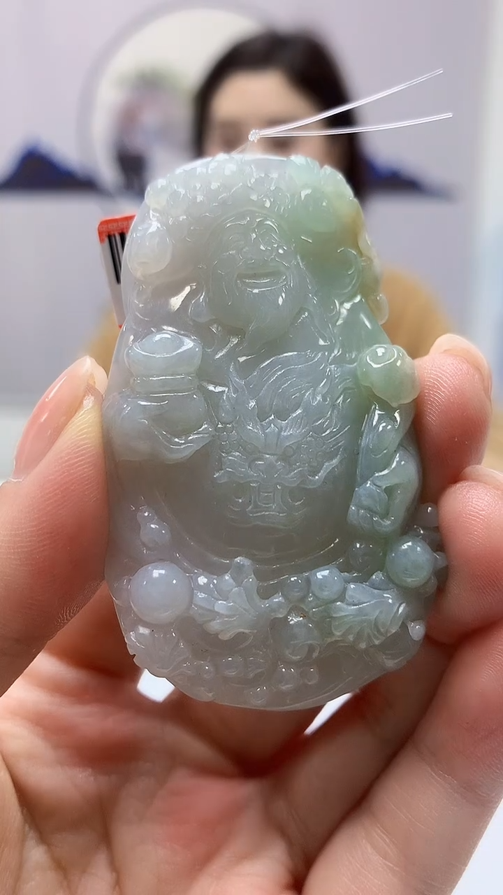 【闪购商品】定制翡翠未镶嵌4829ms-毛货挂件财神96