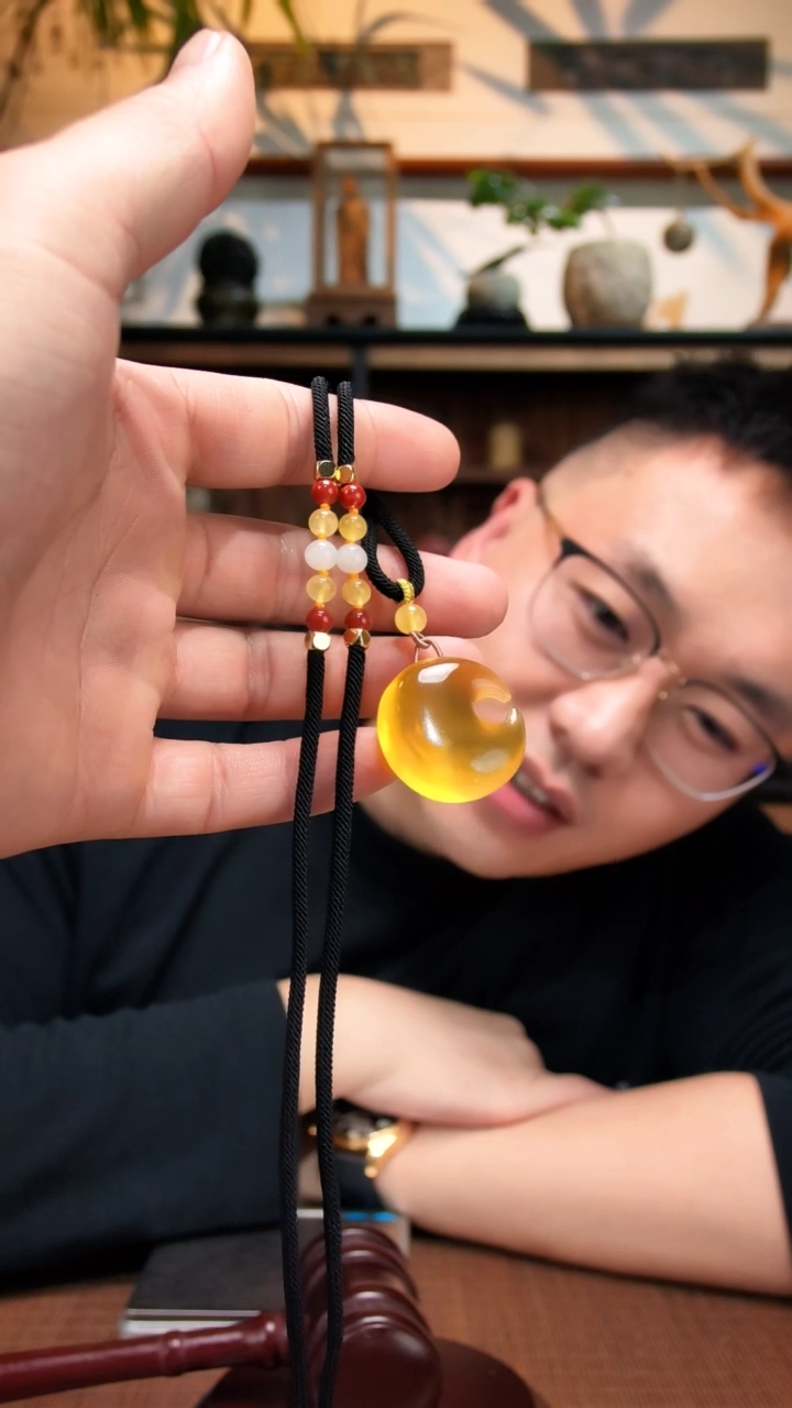 未镶嵌定制琥珀琥珀月牙吊坠YZJ（竞）