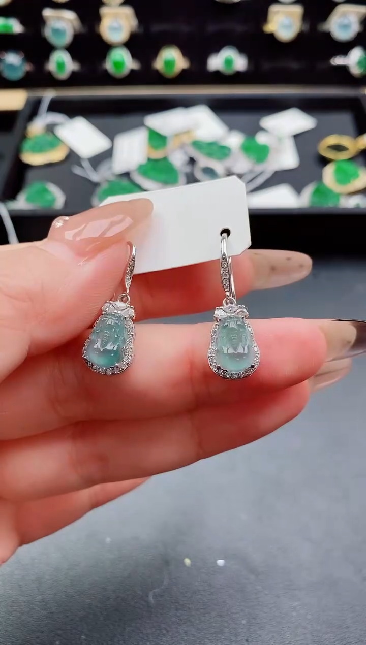 银S925镶嵌戒指翡翠1