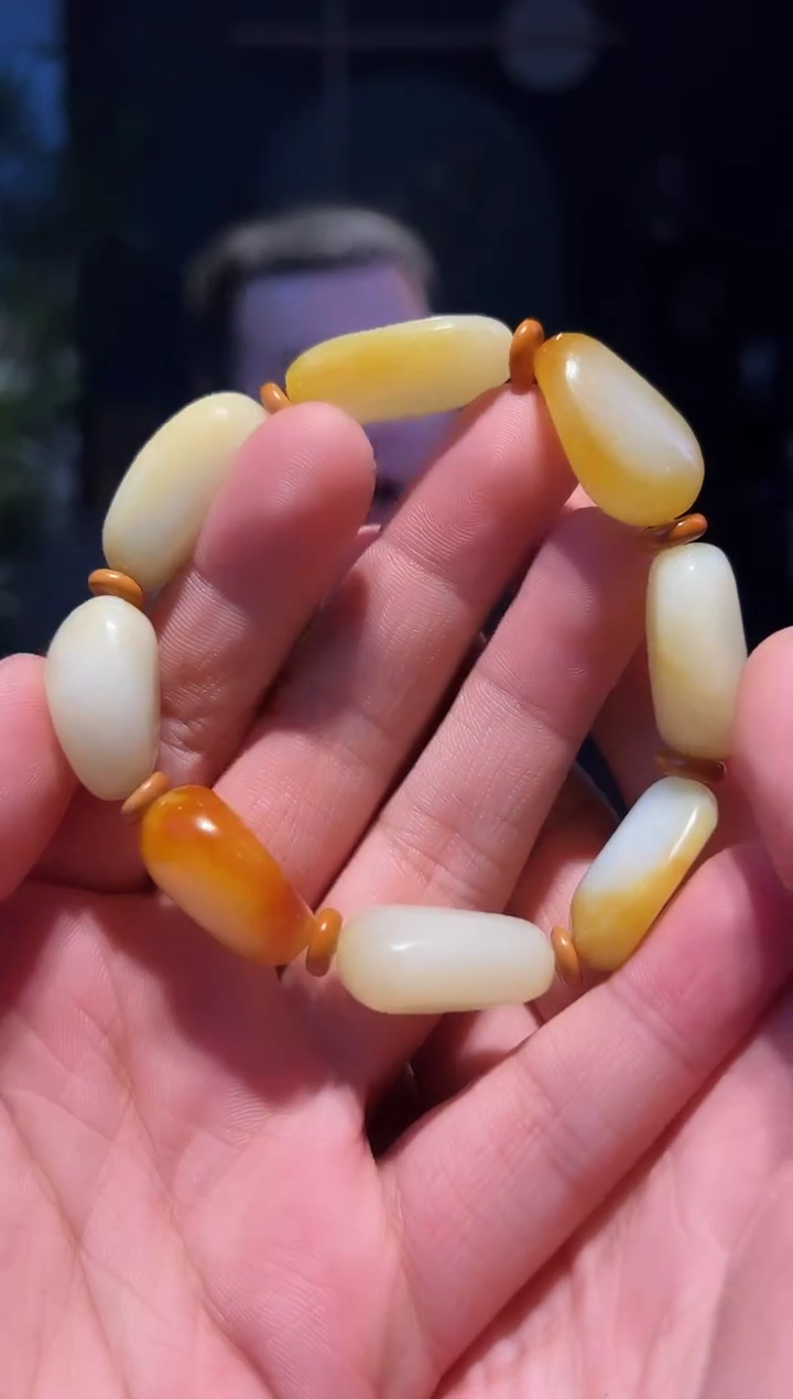 【闪购商品】和田玉手串未镶嵌原石随型