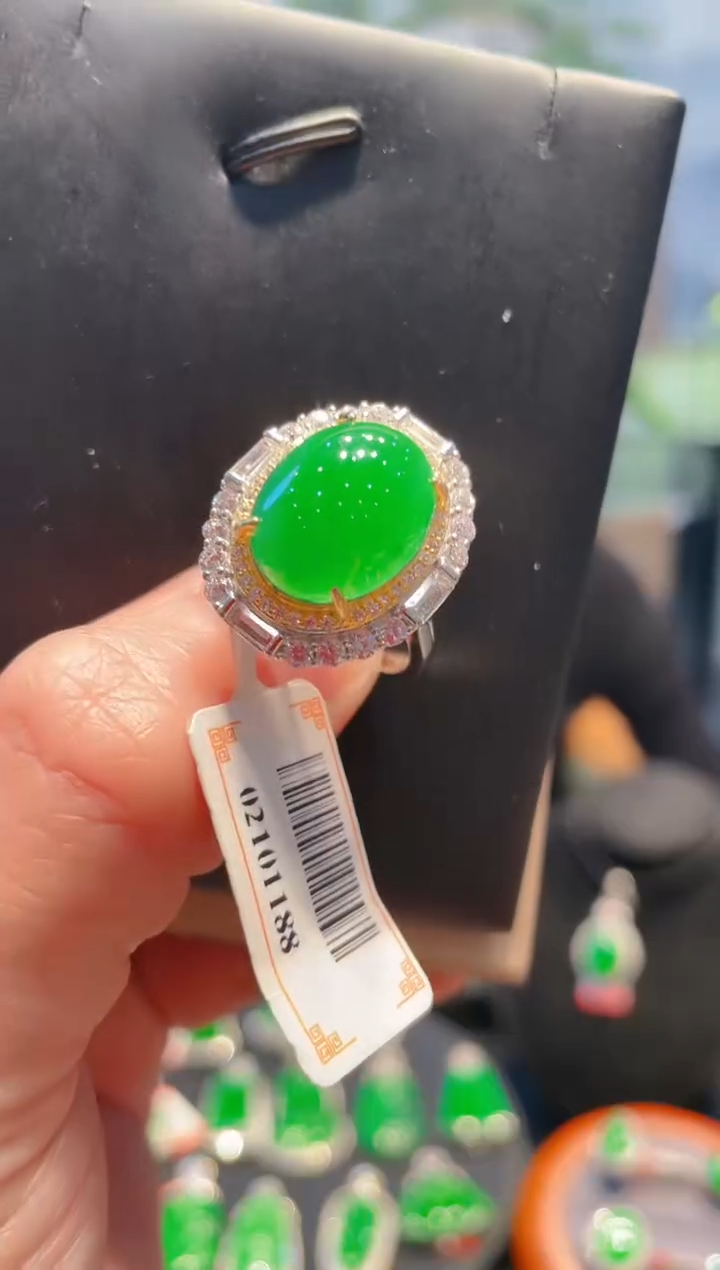 翡翠银S925镶嵌颈饰天然A货翡翠A20