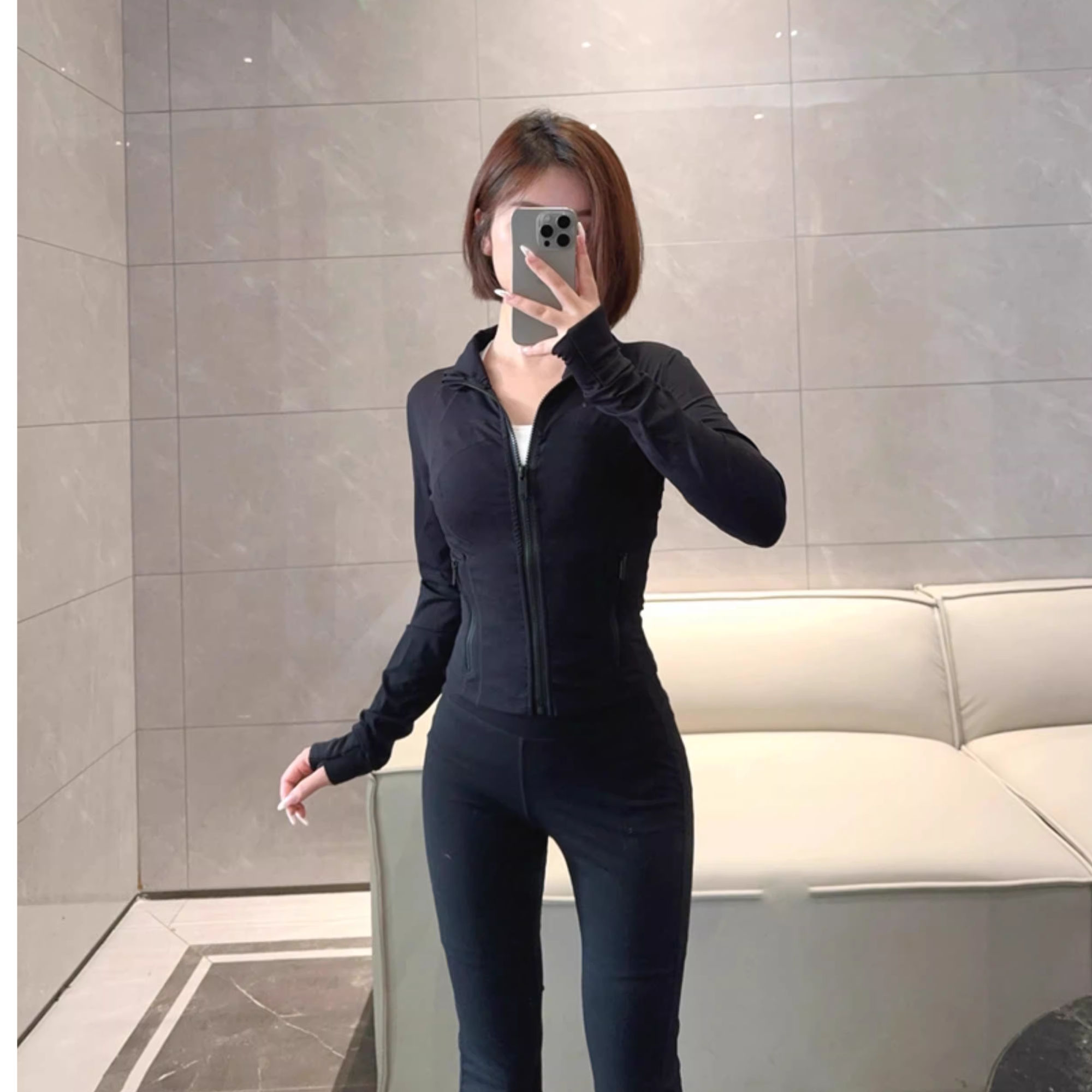新款立领短款瑜伽服女磨毛外套