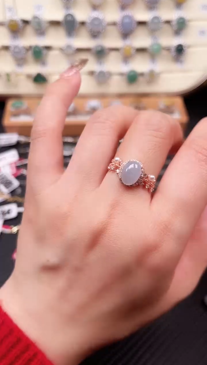 【闪购商品】翡翠戒指银S925镶嵌戒指