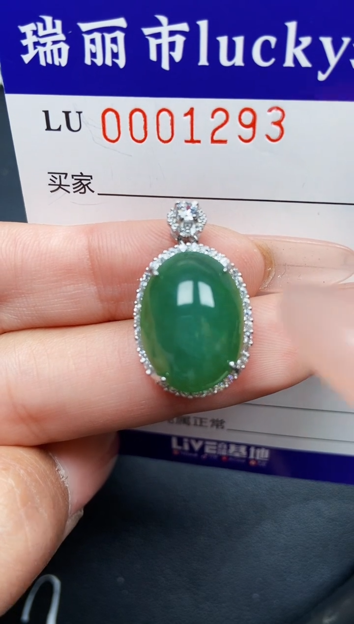 【闪购商品】翡翠颈饰银S925镶嵌1293