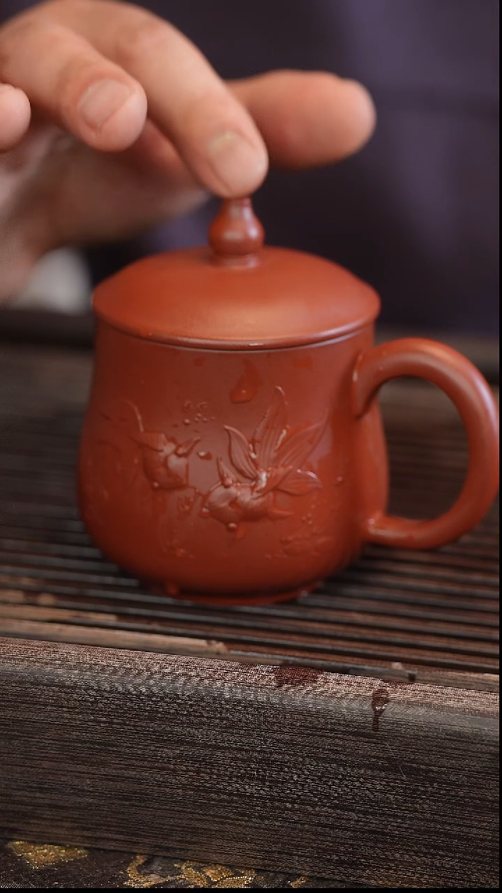 茶壶紫砂大红袍葫芦盖杯金玉满堂280cc