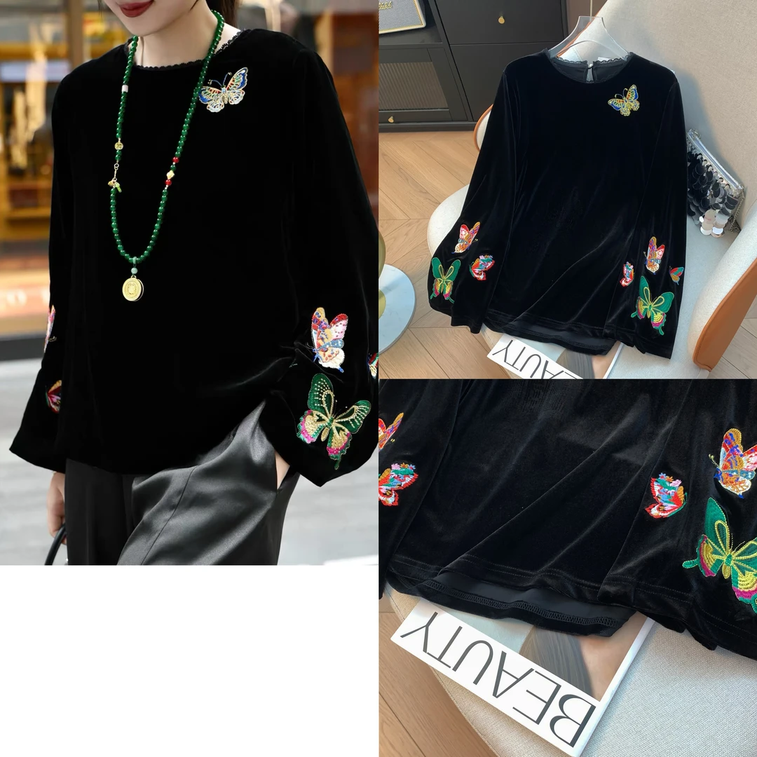 A540蝴蝶刺绣百搭外套