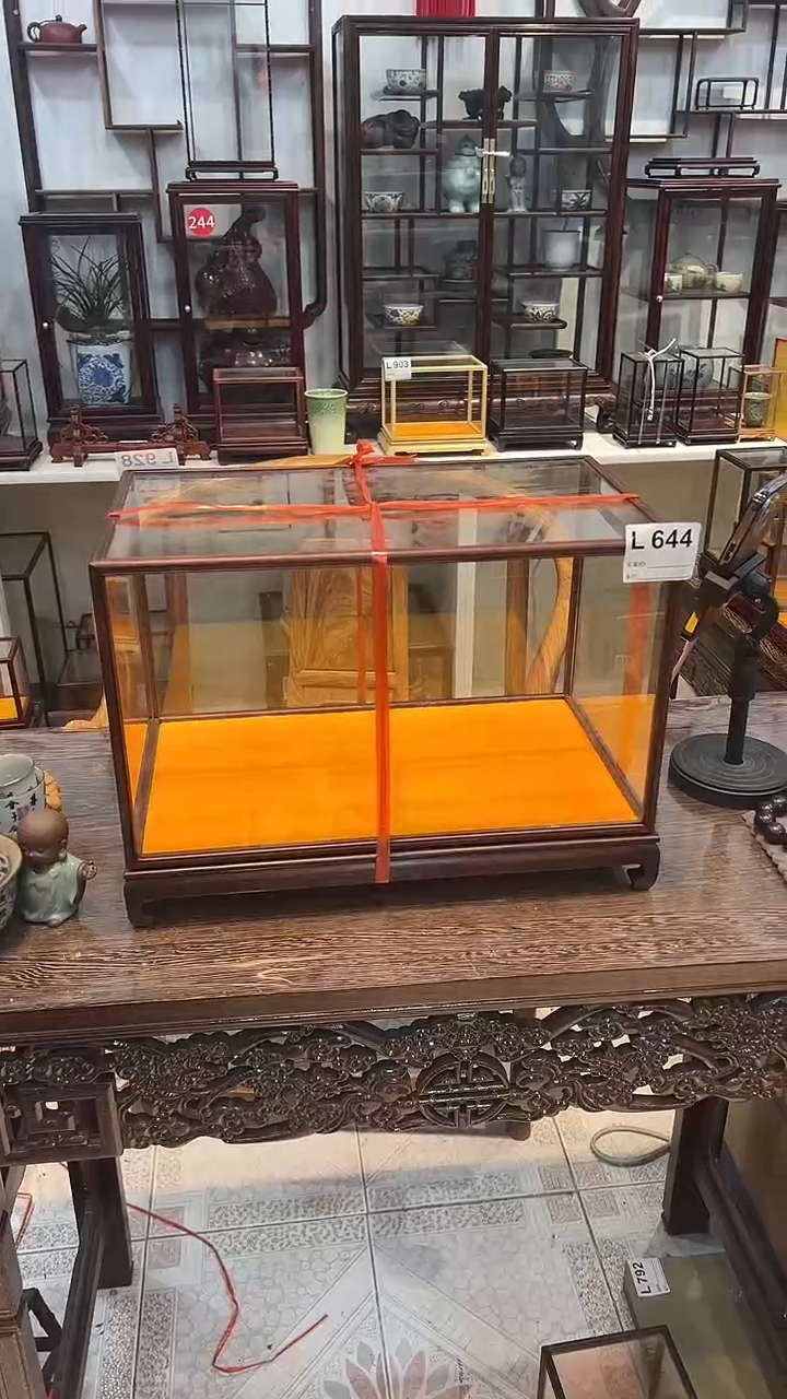 【闪购商品】东非黑黄檀（紫光檀）木艺玻璃罩646