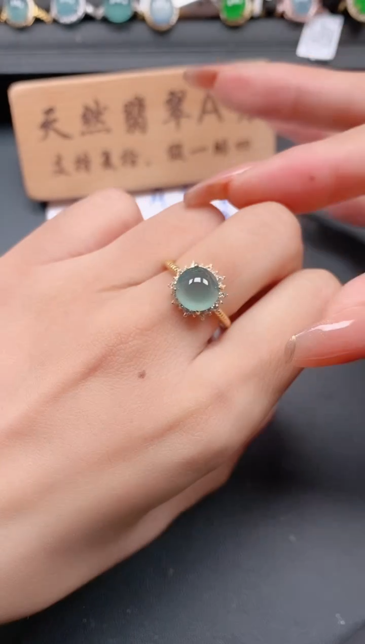 银S925镶嵌戒指翡翠111