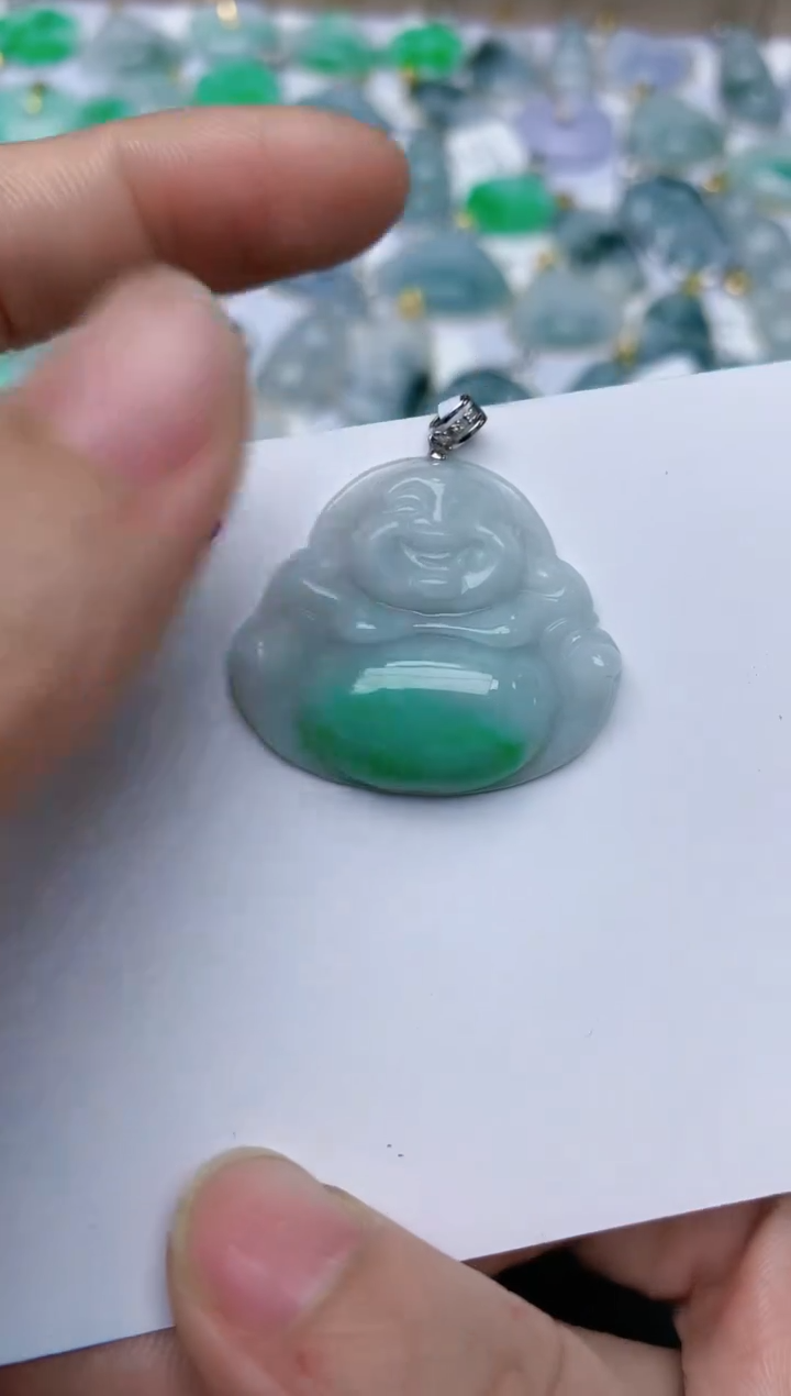 【闪购商品】翡翠颈饰18K金镶嵌天然翡翠A货    