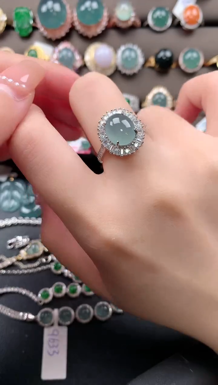 【闪购商品】翡翠戒指银S925镶嵌52141