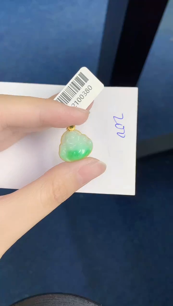 翡翠18K金镶嵌颈饰0000000000