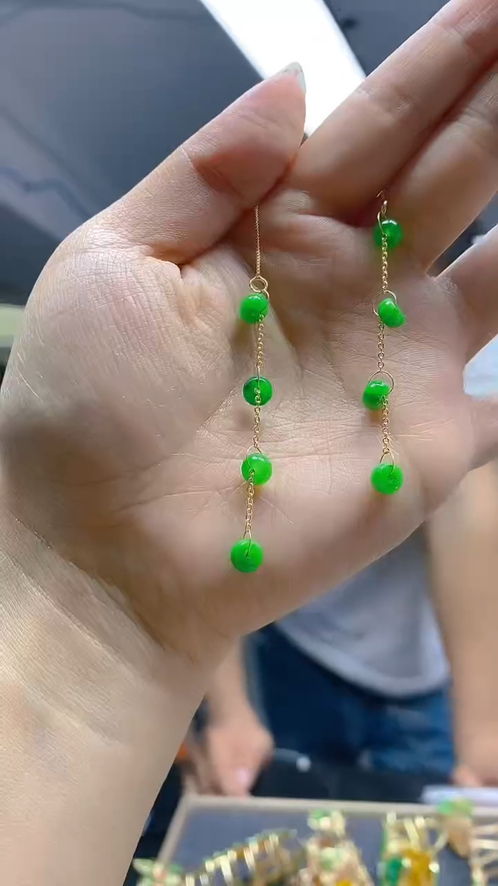 【闪购商品】翡翠耳饰合金0281翡翠耳线