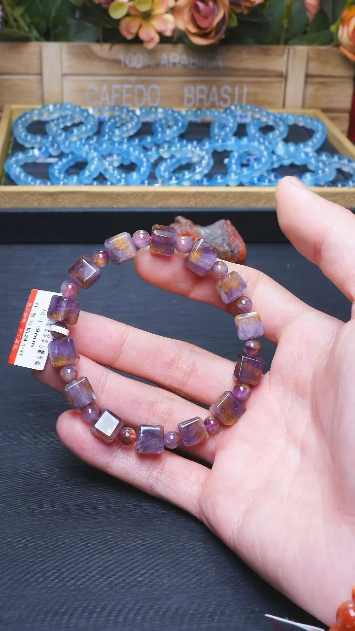 【闪购商品】水晶L026极光金多多方糖单圈未镶嵌多样性