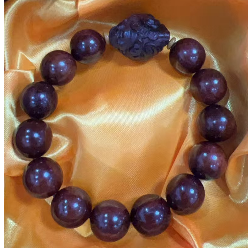 B57印度小叶紫檀财爷手串15mm