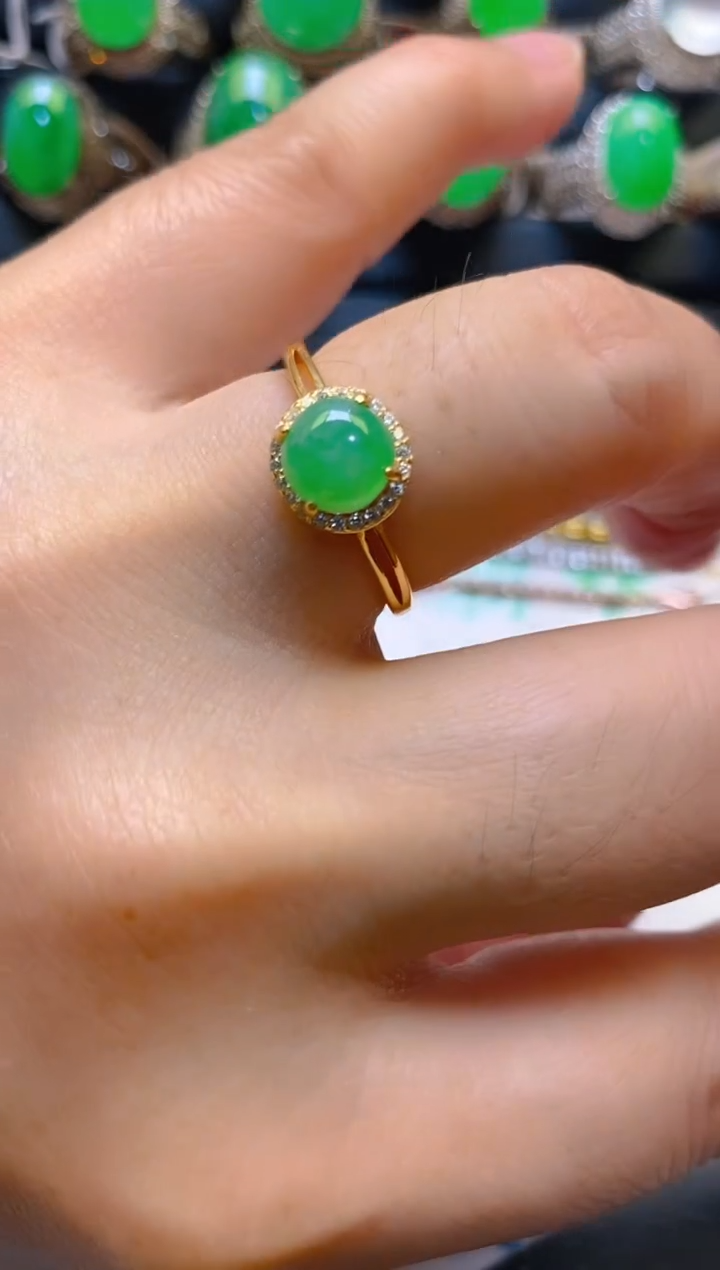 【闪购商品】翡翠耳饰银S925镶嵌天然A货翡翠1