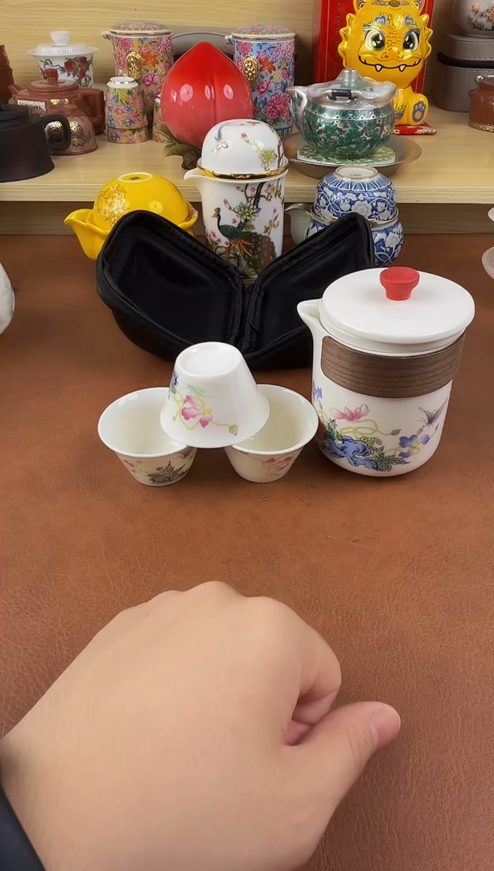 陶瓷茶具摆件旅行套组